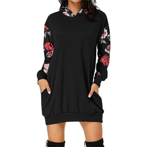 Womens dress Robe Valentines Day Letter Print Hooded Pockets Short Sweatshirt Dress Suelto ropa mujer платье платье 2021