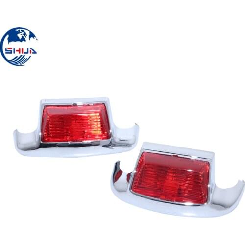 1 Set Front & Rear Mudguard Trim Fender Tip LED Light For Harley Electra Glide Touring Dyna CVO Fat Bob FXDFSE FLHT FLT FLHS