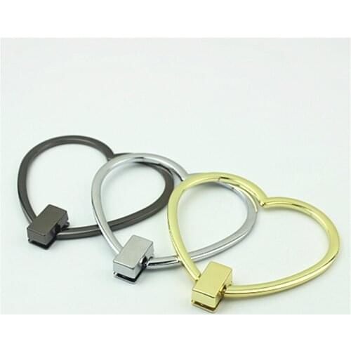 1pcs Zinc Alloy Heart Shape Bag Handle Metal Strap Replacement Handbag Luggage DIY Fashion Hardware Accessories 3 Colors