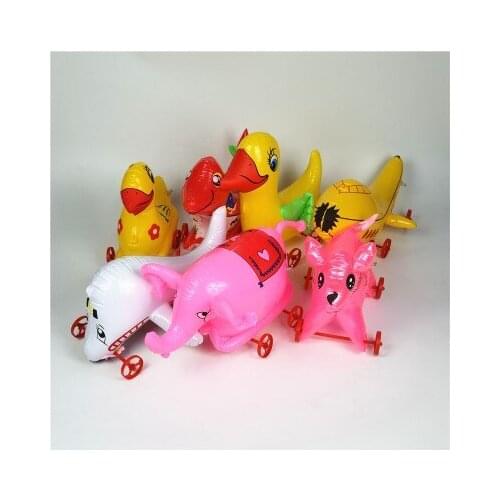 1pcs inflatable animal Cute Cartoon Animal Boys Girls Inflatable Toy Hand Pull Balloons Toys Pulling Car Party Decorations Child