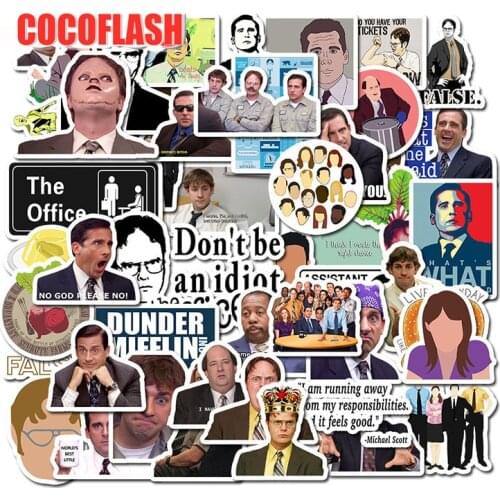 10/50Pcs/lot OFFICE TV SHOW Waterproof Fun Sticker Toy Luggage Sticker Motorcycle and Luggage Notebook DIY Sticker