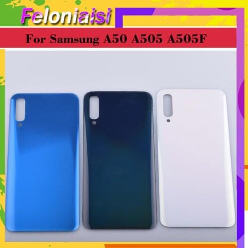 10Pcs/lot For Samsung Galaxy A50 A505 A505F SM-A505F Housing Battery Door Rear Back Glass Cover Case Chassis Shell A50 2019