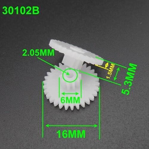 1000Pcs X 0.5 Modulus 0.5M Double Gear Reduction Bilayer Gears 30 Teeth 10 Teeth Aperture 2MM 2.05mm 2B 30T 10T 30102A 16X5.3MM