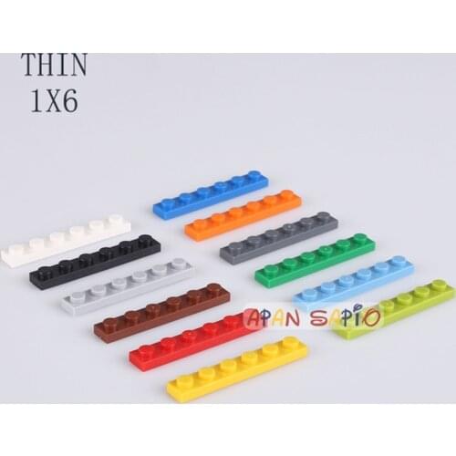 160PCS/lot DIY Building Blocks Thin 1X6Dots Educational Creative Figures Brick Toys for Children Size Compatible With lego size