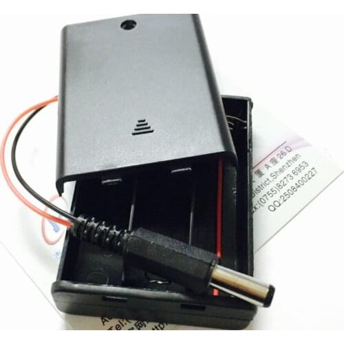 20PCS 3 AA battery holder case box 4.5V With Cover and switch DC 5.5*2.1 connector battery holder