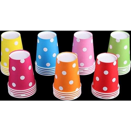 20pcs/lot Polka Dot Disposable Cups With 250ml Made of Paper