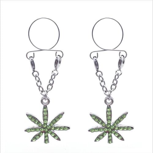 316L Surgical Steel Leaf Nipple Ring Faux Nipple Ring Non Piercing Nipple Ring Adjustable Nipple Ring