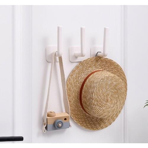 4/6/8PCS Self Adhesive Towel Hook Bathroom Wall Hook Kitchen Bag Hanger for Towel Clothes Hanger Organizer Bath Accessories