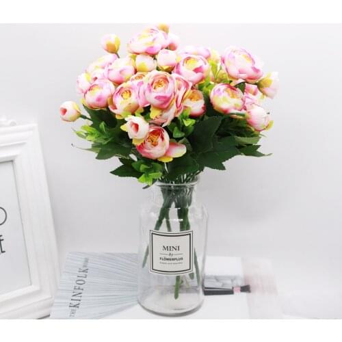 6 Branches Vivid Fake Peony Flower Silk Flower Autumn Artificial Flowers Wedding Home Party Decoration