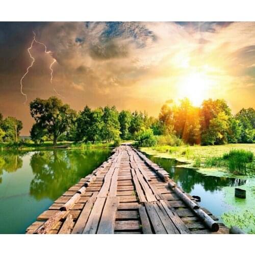 A5614 11CT/14CT/18CT/25CT/28CT oil street patterns Counted Cross Stitch DIY Cross Stitch Kits Embroidery Needlework Sets