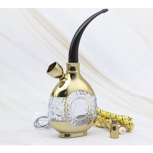 High-End Colorful Acrylic Resin Hookah Water Filter Pipe LED Lights Glow Tobacco Holder Shisha Hose Smoking Accessories Set Gift