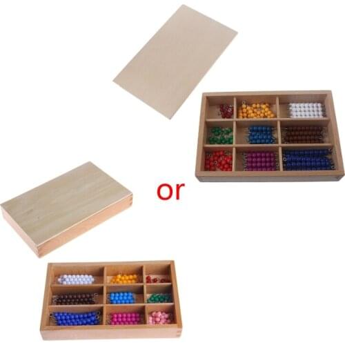 Montessori MathematicsEducational Wooden Toy Material 1-9 Beads Bar in Wooden Box Early Training Learning Toy Wholesale