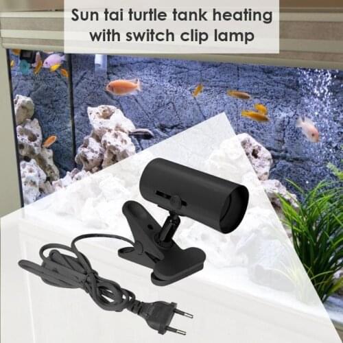 Turtle Fish Tank Heating Lamp Holder Pet Keeping E27 Light Holder with Clip Cover 360 Degree Rotation Clip-on Bulb Pet Supplies