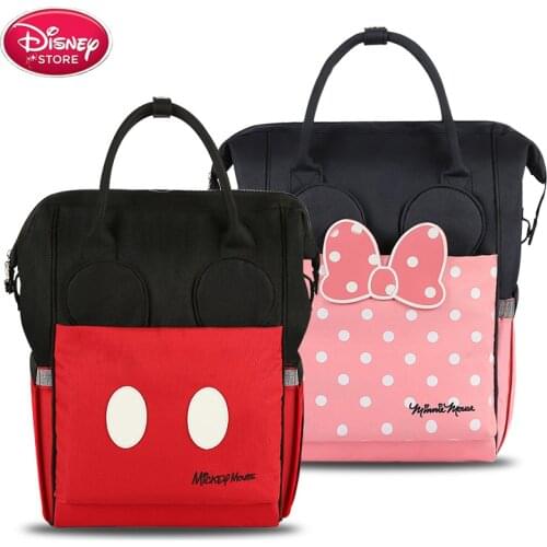Disney Bag for Mummy Diaper Nappy Bag USB Heating Bottle Warmer Minnie Mickey Mouse Travel Backpack Waterproof Baby Care