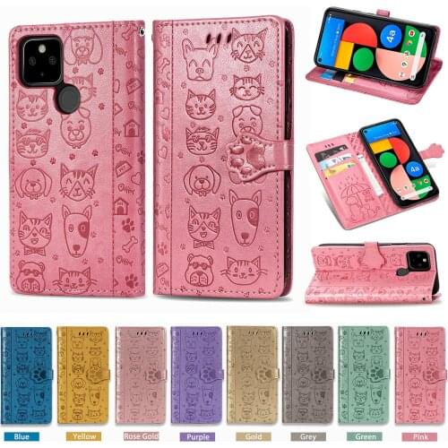 For Google Pixel 4A 5G Case For Google Pixel 4A 5 XL 5G Flip Leather Wallet Cover Card Slots Holder Bumper Cartoon Phone Case