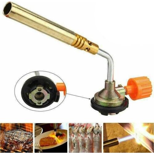 Flamethrower Burner Butane Gas Blow Torch Hand Ignition Camping Welding BBQ Tool