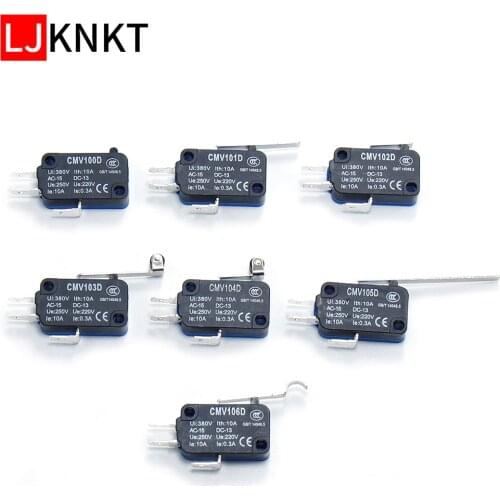 Micro switch waterproof Durable Roller Lever Arm Momentary self-resetting Rated current 10A type 187 terminals