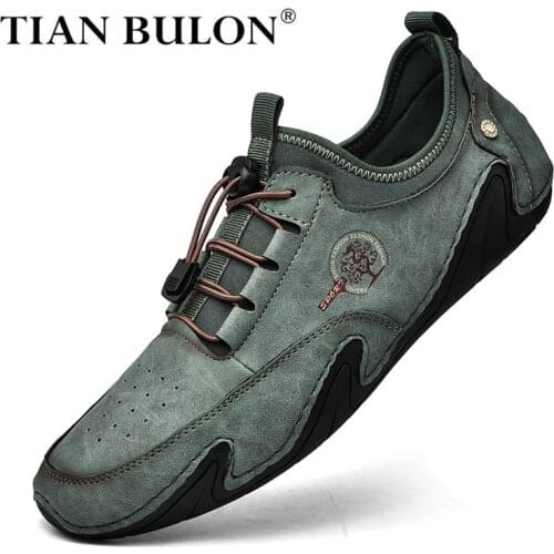 Men Casual Shoes Leather Handmade Sneakers Designer Elegant Mens Loafers Moccasins Vintage Male Driving Shoes Chaussure Homme