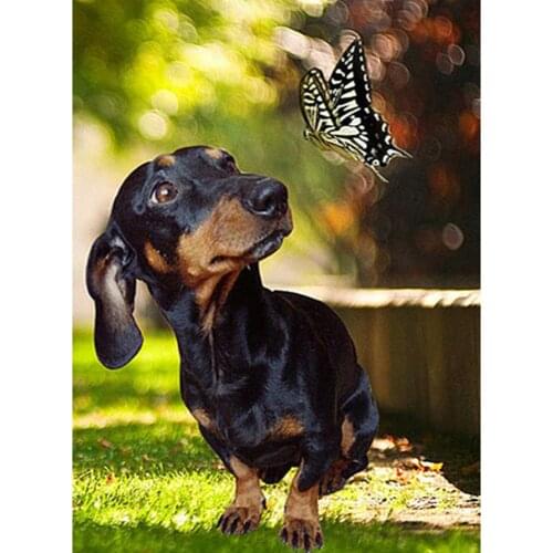 Animal Dog DIY Cross Stitch 11CT Embroidery Needlework Set Cotton Thread Printed Canvas Home Decoration For Living Room On Sale