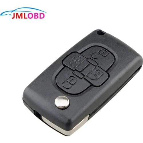 2019 New 4 Buttons Flip Floding Remote Key Fob Case Shell Fob Peugeot 1007 Citroen C8 Uncut Blade With Groove CE0523