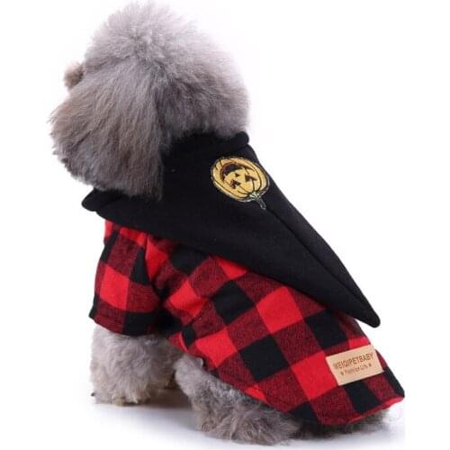 Pet Cat Clothes Dog Halloween Costume Hoodies Plaid Small Dog Costume Party Cosplay Outfit Fun Wizard Christmas Puppy Role-play