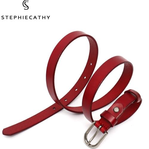 SC Classic Retro Genuine Leather Belts For Women Ladies Fashion All-Match Buckle Simple Pin Jeans Waistband Female Slim Strap