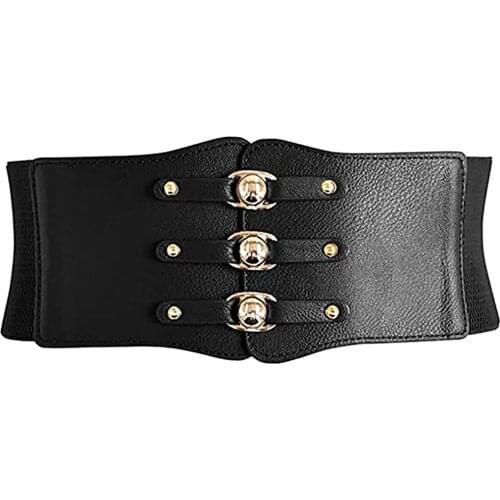 Super wide corset waist belt for women fashion Elastic Stretch leather Slimming Body belt lady waist seal girdle dress waistband