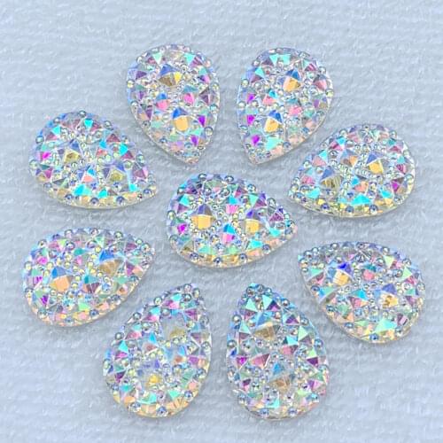 10*14mm&13*18mm&18*25mm Crystal AB Resin Flatback Rhinestones Crystal Stones Non Hotfix Scrapbook Strass for DIY Crafts