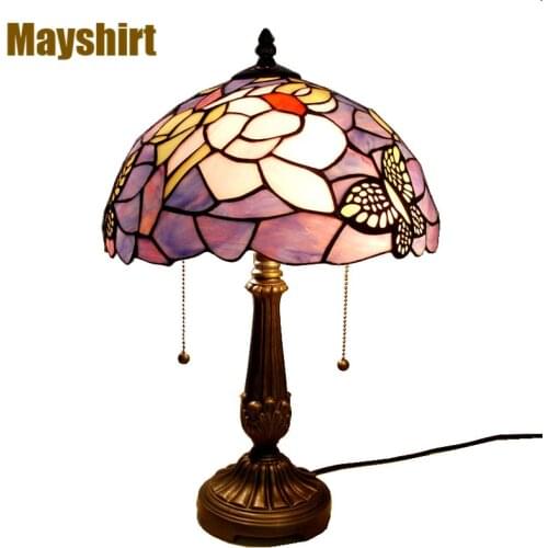 Tiffany Stained Glass Table Lamps for Bedroom Vintage Turkish Desk Lamp Bedside Living Room Office Stand Light Fixtures Art Deco