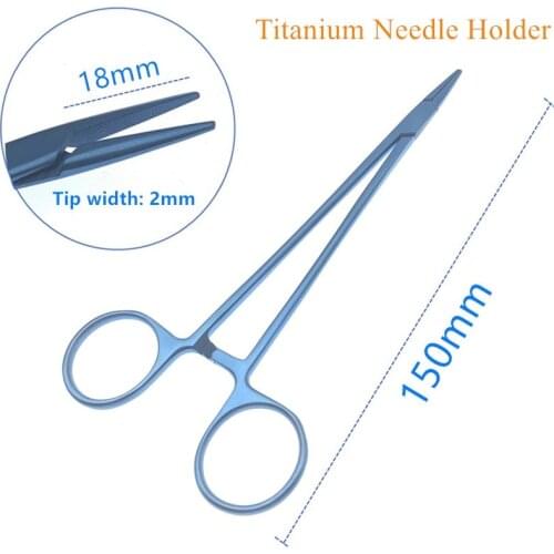 Titanium needle holder Ring Handle With ratchet Lock Pet surgical forceps veterinary surgical instrument