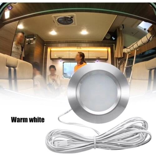 Universal 12LED RV Ceiling Light 12V Led Light Round Shape Camper Interior Lighting Down Light IP44 Water-resistant with Cable