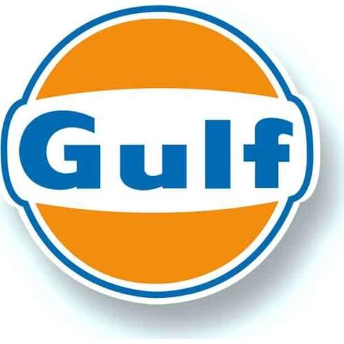 13cm x 12cm For Gulf Logo Vinyl Sponsor Vinyl Car Wrap Creative Stickers Car Graphic Decal Repair Sticker Pull Flower