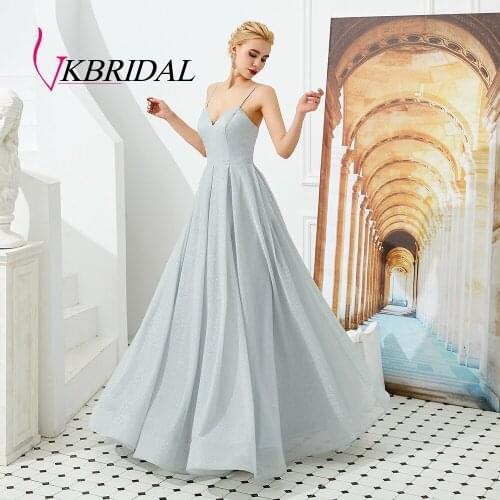 Vkbridal Glitter Prom Dresses with Pocket Sweetheart Ball Gowns Graduation Party Dress long 2020 New Arrival Formal Evening Gown