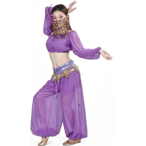 Tops+Pants+Veil Full Set Women Belly Dance Costume Bellydance Dancer Wear Practice Lady Indian Dance Costume Belly Clothing 89