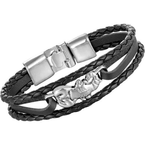 2020 Scorpio Vintage Scorpion Bracelet Women Multilayer Leather Bracelet Mens Charm Bracelet Jewelry Mothers Day Gift Pulseras