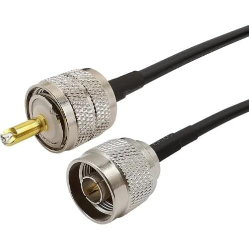 1Piece N Type Male to UHF Pl259 PL-259 Male Plug Connector LMR200 RF Coaxial Cable Antenna Extension Pigtail Wire Cable