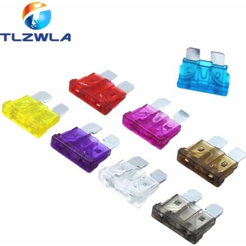 100Pcs Standard Auto Blade Fuse for Car 1A 2A 3A 5A 7.5A 10A 15A 25A 30A 35A 40A Fuse