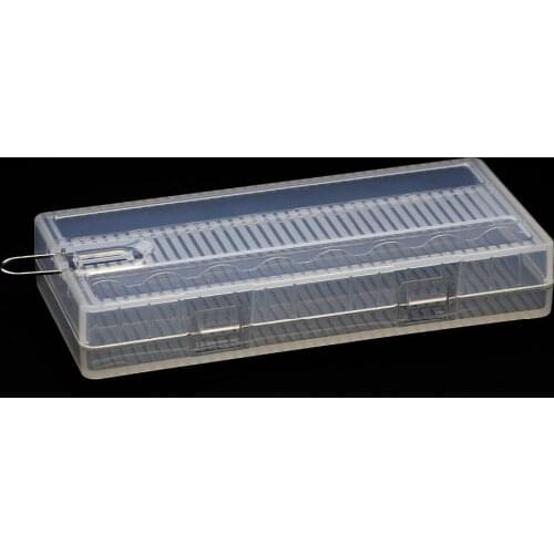 100pcs/lot MasterFire Portable 18650 Battery Case Hard PP Transparent Case Holder Storage Box for 8 x 18650 Batteries with Hook