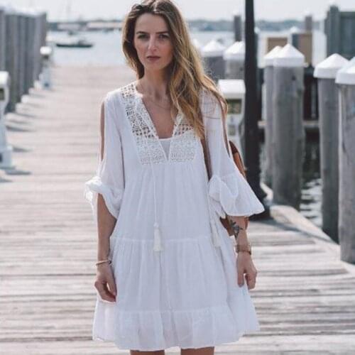 2021 Bikini Cover Up Swimwear Women Fashion Lace Crochet Swimsuit Beachwear Bathing Suit Casual Beach Dress Summer Sexy Dresses