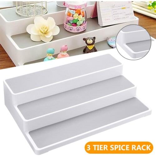 3 Tier Spice Rack Cabinet Spice Herb Bottle Rack Step Shelf Organizer Kitchen Holder Organizer