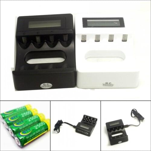 4PCS BTY AA 2500Mah Ni-MH High-Capacity Rechargeable Batteries+C704A4 AA AAA Smart Charger(Micro USB Charger)