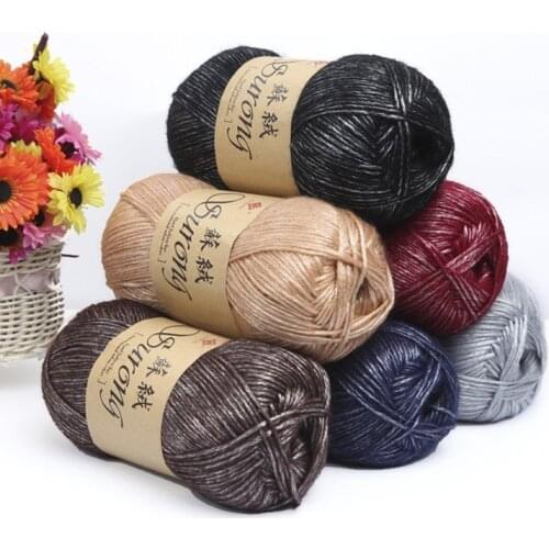 5pcs/500g Silk Cotton Knitting Yarn Crochet Needlework Thick Wool Thread Yarn For Hand Knitting Scarf Sweater Eco-friendly