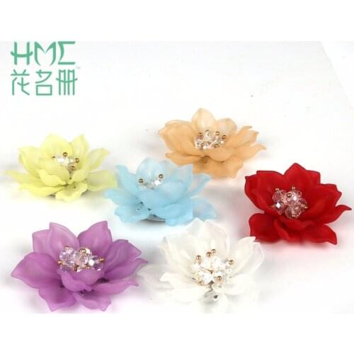 5pcs 6pcs 3.2cm 5cm plastic Flower Sew on Clothing Decoration Making Handmade Acrylic Flowers DIY Craft Sewing Accessories