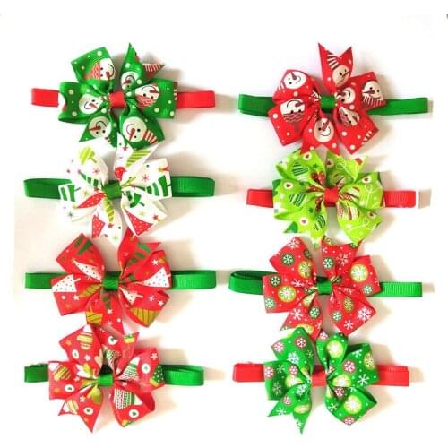 50pcs Pet Products Dog Accessories Christmas Party Holiday Puppy Dog Cat Bowties Xmas Party Grooming Supplies