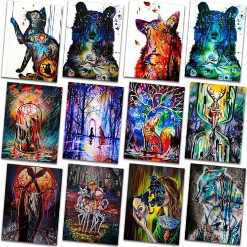 DIY 3D Diamond mosaic Sexy Lady Full Round Diamond embroidery Cross stitch Wonderland Full Square Diamond painting Animal