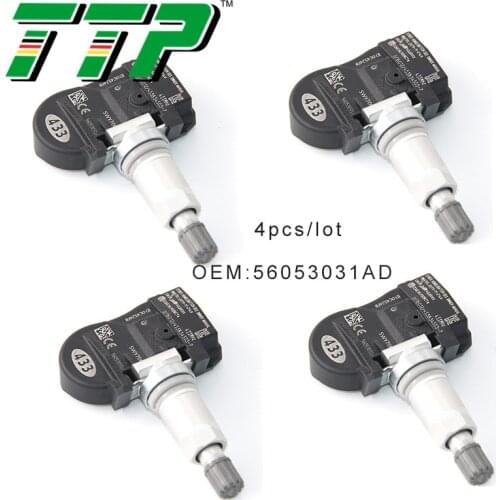 TTP 4PCS 56053031AD TPMS Car Tire Pressure Sensor Monitoring Valve System for Chrysler 300 Sebring Dodge Jeep Compass 433Mhz