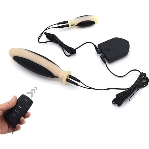Wireless Remote Control Electro Stimulation Silicone Anal Plug SM Electric Shock Butt Plug Sex Toys Anal Vagina Stimulation