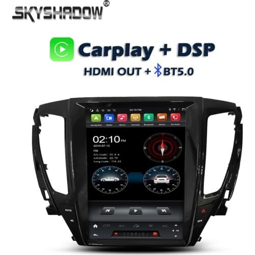 Carplay Tesla Car DVD Player DSP IPS PX6 Android 9.0 4G + 64GB GPS RDS Radio Wifi BT for Mitsubishi Pajero Sport L200 2017 -2019