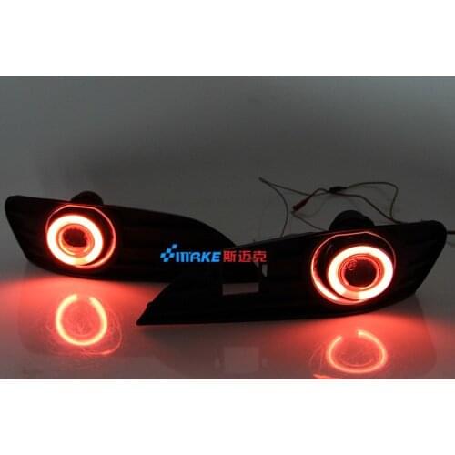 Osmrk daytime running light CCFL angel eye (5 colors) + halogen fog lamp with projector lens for Geely KingKong 2