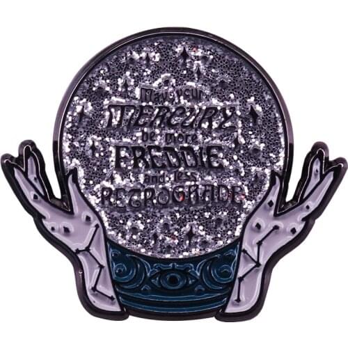 Freddie Mercury crystal ball glitter badge witch divination accessory great Queen fans addition